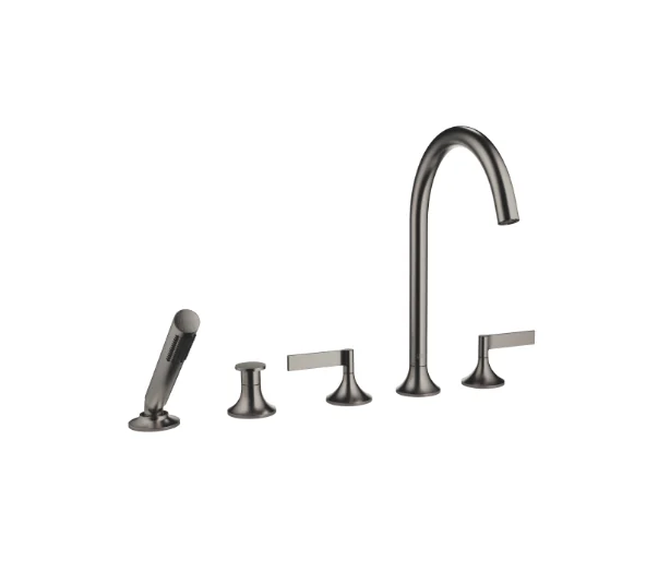 Смеситель для ванны и душа, Dornbracht, Vaia, на борт ванны, цвет-Dark Platinum сатинированная