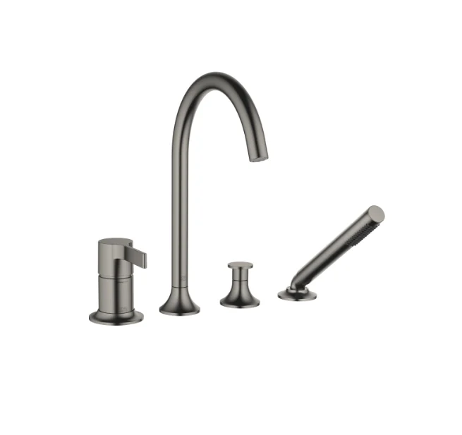Смеситель для ванны и душа, Dornbracht, Vaia, на борт ванны, цвет-Dark Platinum сатинированная