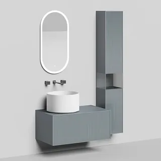 Модуль, Salini, Armonia, открытый, стеклянный, шгв 300*275*235, цвет-никель жидкий металл — иконка