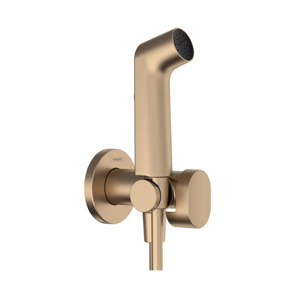 Гигиенический душ, Hansgrohe, S 1jet EcoSmart+, со смесителем, цвет-шлифованная бронза