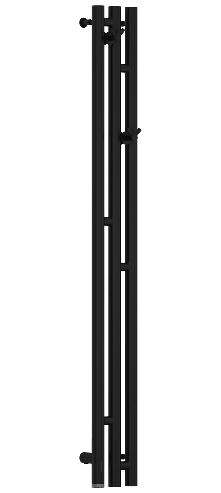 Полотенцесушитель, Сунержа, Терция 3.0, шгв 138*74*1200, нижнее слева, МЭМ, цвет-черный матовый
