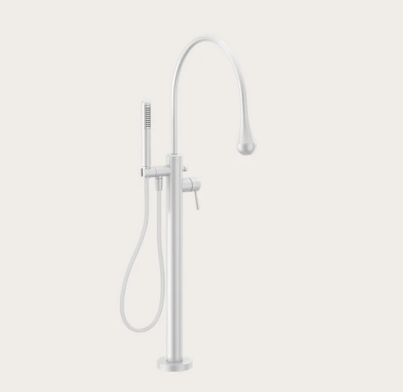 Смеситель для ванны и душа, Gessi, GOCCIA, напольный, цвет-Matt White