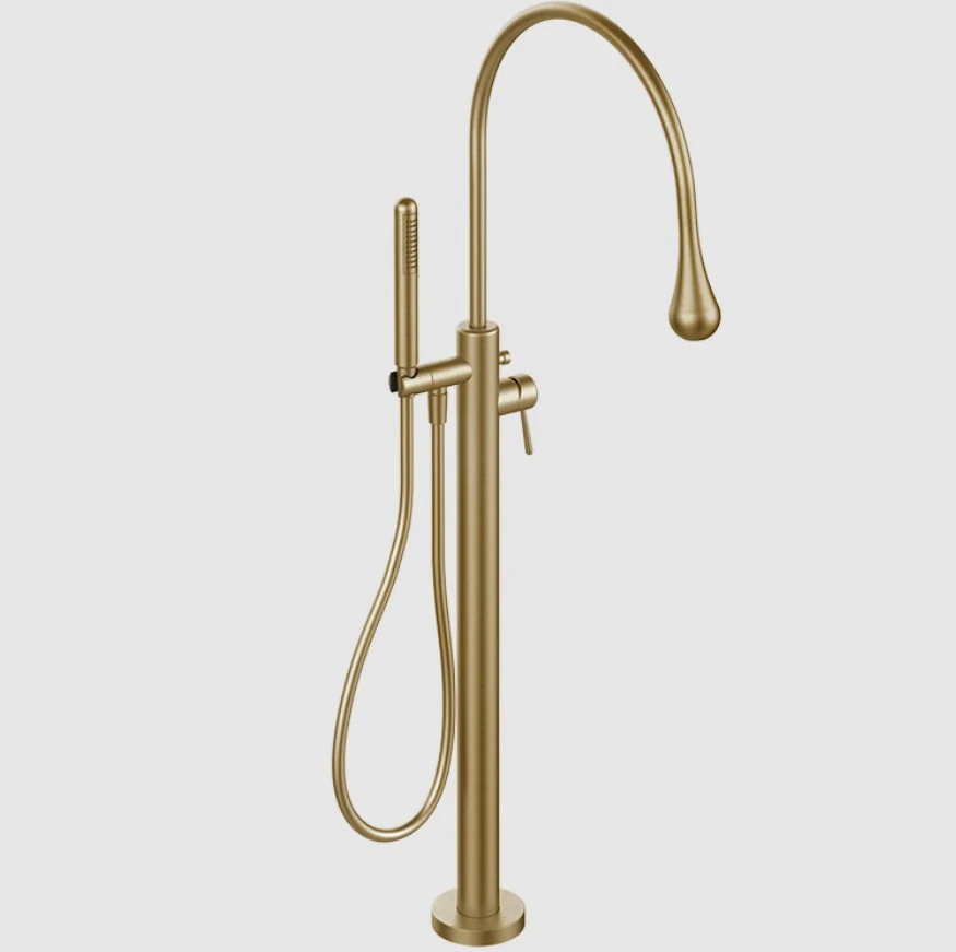 Смеситель для ванны и душа, Gessi, Goссia, напольный, цвет-Warm Bronze Brushed PVD