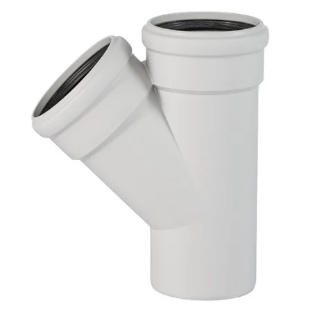 Тройник, Ostendorf, Skolan Safe, SKEA, 45°, 50(58), 50(58), PP-MD, цвет-RAL 7035 светло-серый
