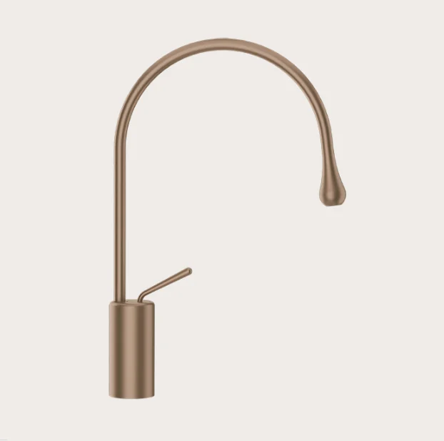 Смеситель для раковины, Gessi, Goссia, цвет-Copper Brushed PVD