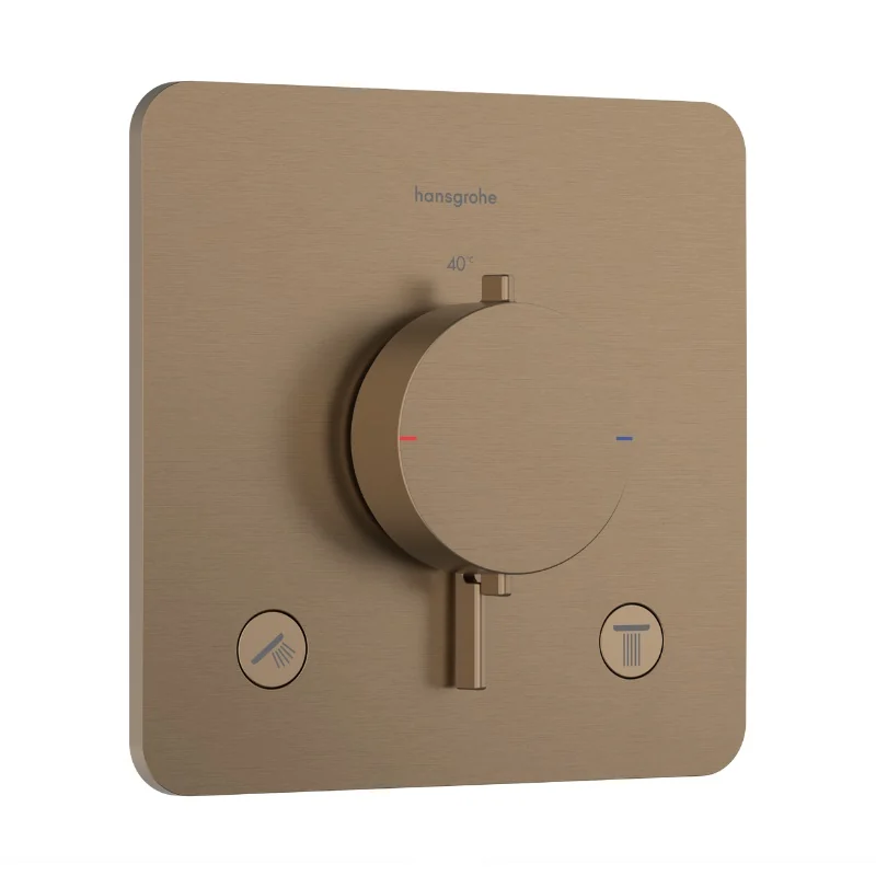 Смеситель для душа, Hansgrohe, Ecostat Comfort Q, на 2 потребителя, цвет-бронза шлифованная
