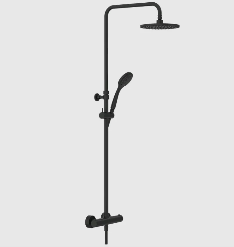 Душевая стойка, Gessi, Minimalistic shower, цвет-черный матовый