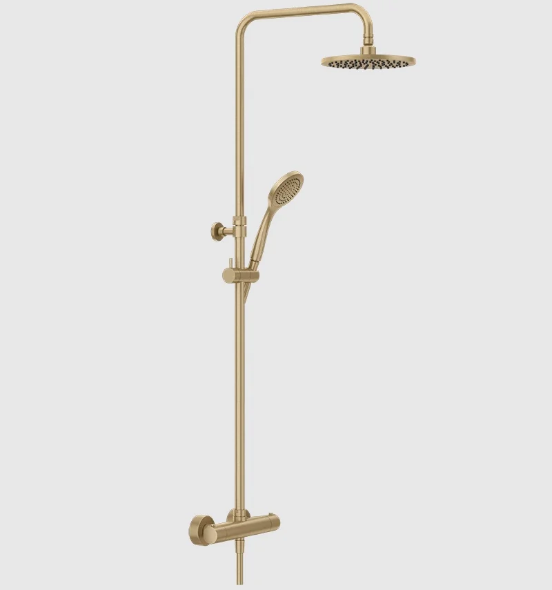 Душевая стойка, Gessi, Minimalistic shower, цвет-Warm Bronze Brushed PVD