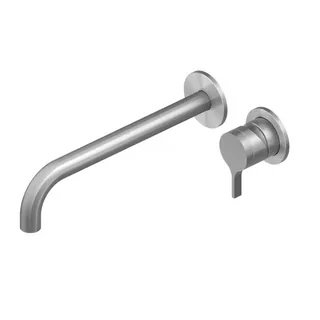 Смеситель для раковины, Quadro design, Volcano, настенный встраиваемый, цвет-Steel Brushed