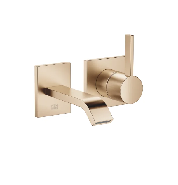 Смеситель для раковины, Dornbracht, Imo, настенный встраиваемый, цвет-Light Gold сатинированный