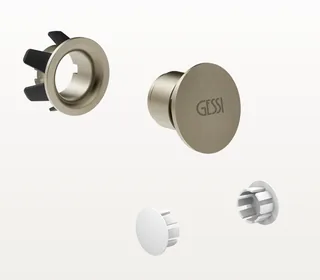 Комплект заглушек, Gessi, декоративная пробка для перелива с пробками для боковых отверстий, цвет-Finox Brushed Nickel