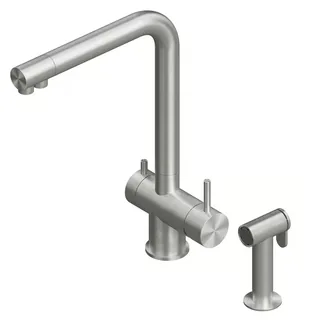 Смеситель для кухни, Quadro design, Idealaqua Inox, цвет-Steel Brushed