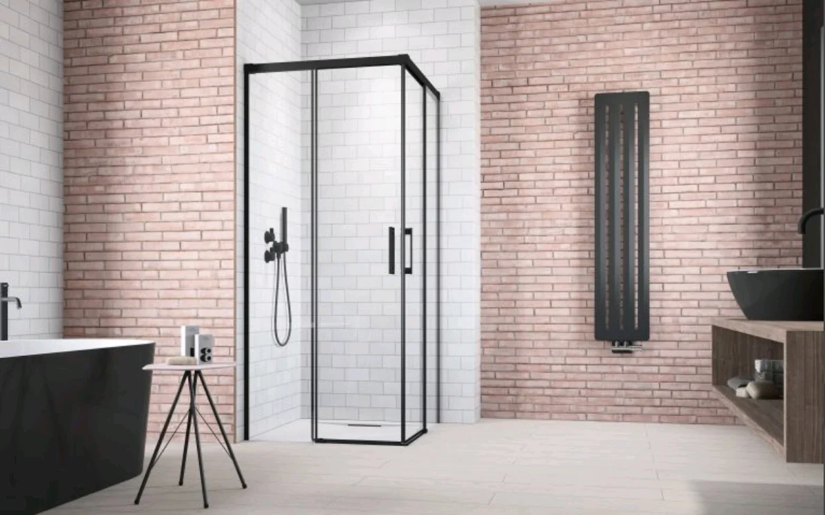 Дверь, Radaway, Idea KDD, шв 1000*2005, петли-справа, черный, цвет стекла-прозрачный, Easy Clean
