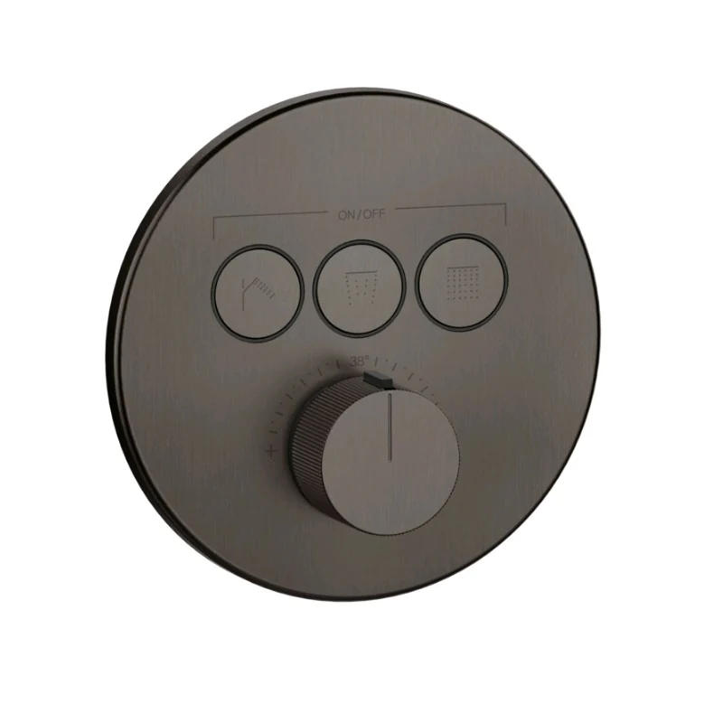 Смеситель для душа, Gessi, HI-FI Comfort, на 3 потребителя, цвет-Black Metal Brushed PVD