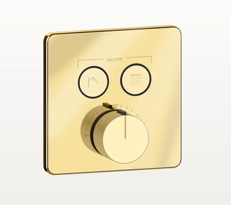 Смеситель для душа, Gessi, HI-FI Comfort, на 2 потребителя, цвет-Gold PVD