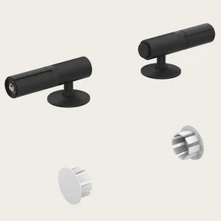 Петли плавного закрывания и пробки для боковых отверстий, Gessi, для сиденья для унитаза, цвет-чёрный матовый