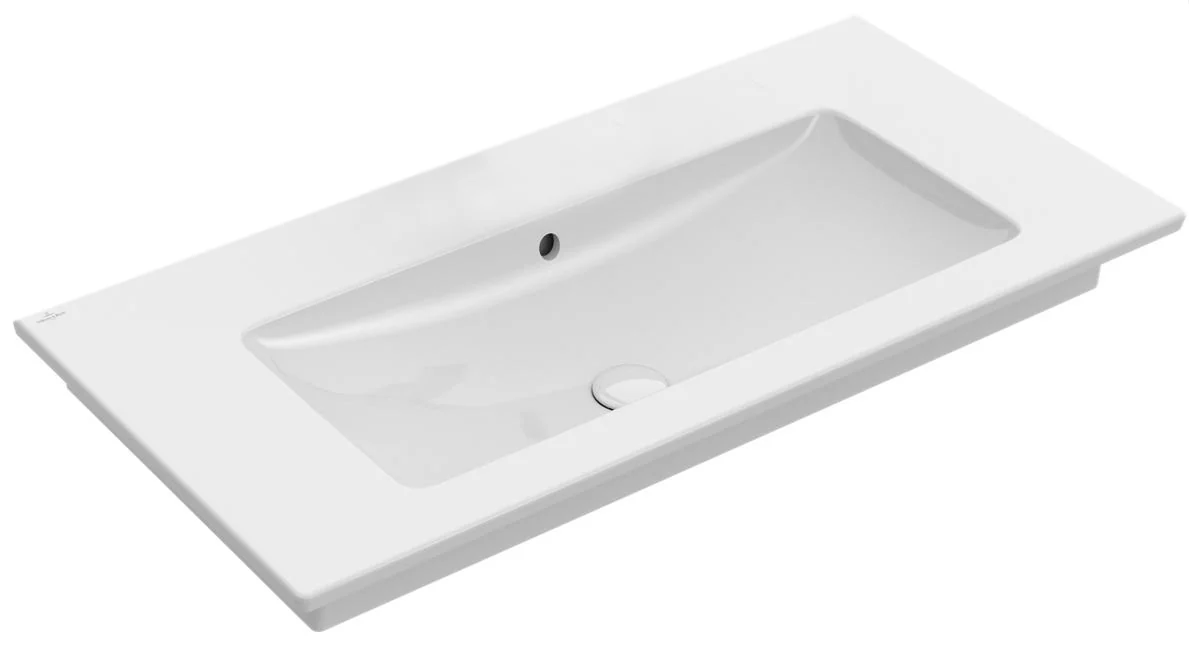 Раковина, Villeroy&Boch, Venticello, шгв 1000*500*120, отверстия для смесителя-отсутствуют, CeramicPlus, цвет-камень белый (Stone White)