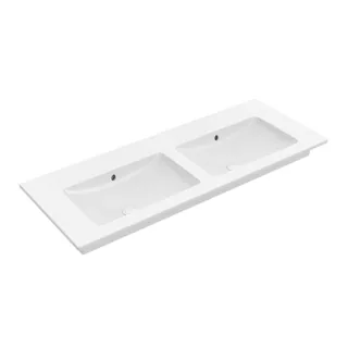 Раковина, Villeroy&Boch, Venticello, двойная, шгв 1300*500*120, отверстия для смесителя-отсутствуют, CeramicPlus, цвет-камень белый (Stone White)