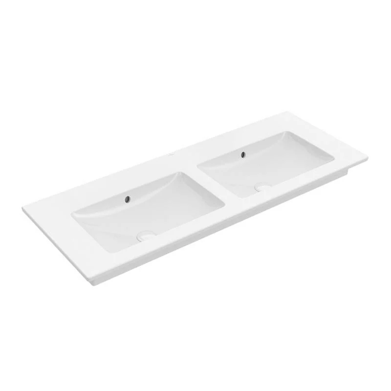 Раковина, Villeroy&Boch, Venticello, двойная, шгв 1300*500*120, отверстия для смесителя-отсутствуют, CeramicPlus, цвет-камень белый (Stone White)
