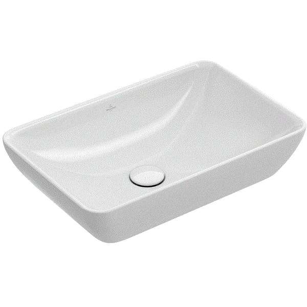 Раковина, Villeroy&Boch, Venticello, шгв 550*360*118, отверстия для смесителя-отсутствуют, CeramicPlus, цвет-альпийский белый
