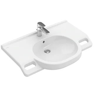 Раковина, Villeroy&Boch, O'Novo Vita, шг 800*550, отверстия для смесителя-1, CeramicPlus, цвет-альпийский белый