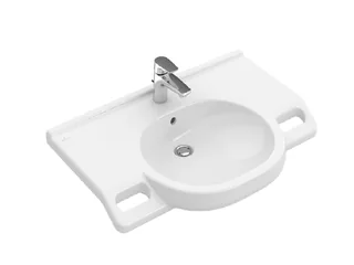 Раковина, Villeroy&Boch, O'Novo Vita, шгв 800*550*190, отверстия для смесителя-1, цвет-альпийский белый