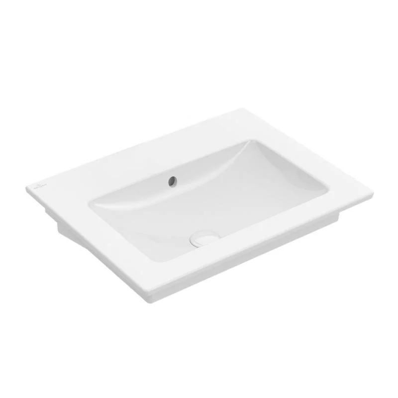 Раковина, Villeroy&Boch, Venticello, шгв 600*500*120, отверстия для смесителя-отсутствуют, CeramicPlus, цвет-альпийский белый