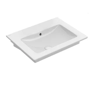 Раковина, Villeroy&Boch, Venticello, шгв 650*500*120, отверстия для смесителя-отсутствуют, CeramicPlus, цвет-камень белый (Stone White)