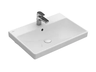 Раковина, Villeroy&Boch, Avento, шг 650*470, отверстия для смесителя-1 сквозное, 2 промаркированных, цвет-альпийский белый
