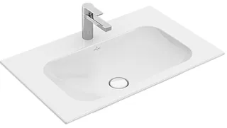 Раковина, Villeroy&Boch, Finion, шгв 800*500*100, отверстия для смесителя-1 сквозное, 2 промаркированных, CeramicPlus, цвет-камень белый