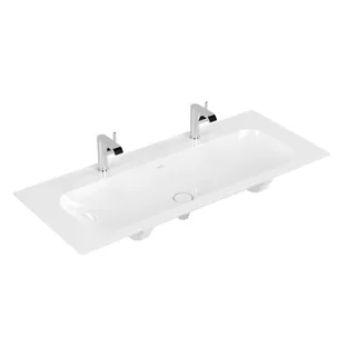 Раковина, Villeroy&Boch, Finion, шгв 1200*500*100, отверстия для смесителя-2, CeramicPlus/нет, цвет-альпийский белый (белый Alpin)