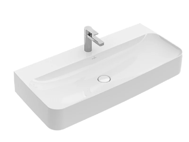 Раковина, Villeroy&Boch, Finion, шгв 1000*470*165, отверстия для смесителя-1 сквозное, 2 промаркированных, CeramicPlus, цвет-альпийский белый