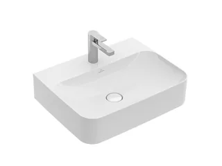 Раковина, Villeroy&Boch, Finion, шгв 600*470*105, отверстия для смесителя-1 сквозное, 2 промаркированных, CeramicPlus, цвет-альпийский белый