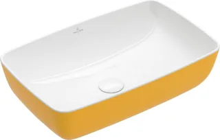 Раковина, Villeroy&Boch, Artis, шгв 580*385*130, отверстия для смесителя-отсутствуют, цвет снаружи/внутри-Indian Summer/белый