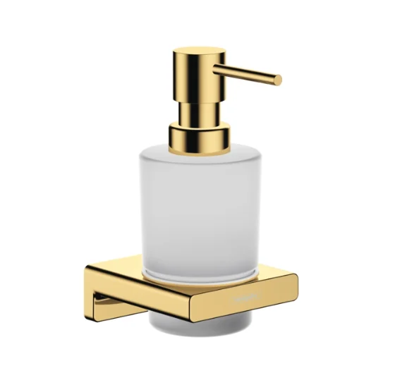 Дозатор для жидкого мыла, Hansgrohe, AddStoris, шгв 81*91*158, белый матовый/полированное золото