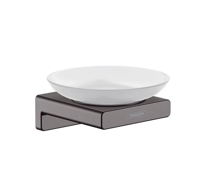 Мыльница, Hansgrohe, AddStoris, шгв 107*109*52, цвет-шлифованный черный хром