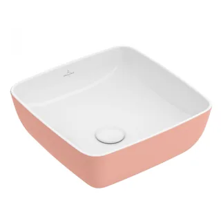 Раковина, Villeroy&Boch, Artis, шгв 410*410*130, отверстия для смесителя-отсутствуют, цвет снаружи/внутри-Powder/белый