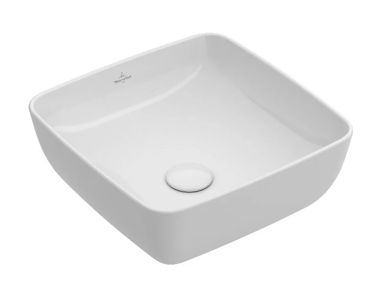 Раковина, Villeroy&Boch, Artis, шгв 410*410*125, отверстия для смесителя-отсутствуют, CeramicPlus, цвет-альпийский белый