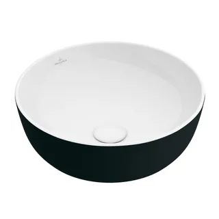 Раковина, Villeroy&Boch, Artis, шгв 430*430*130, отверстия для смесителя-отсутствуют, цвет снаружи/внутри-Coal Black/белый