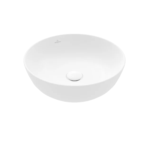 Раковина, Villeroy&Boch, Artis, шгв 430*430*130, отверстия для смесителя-отсутствуют, CeramicPlus, цвет-Stone White