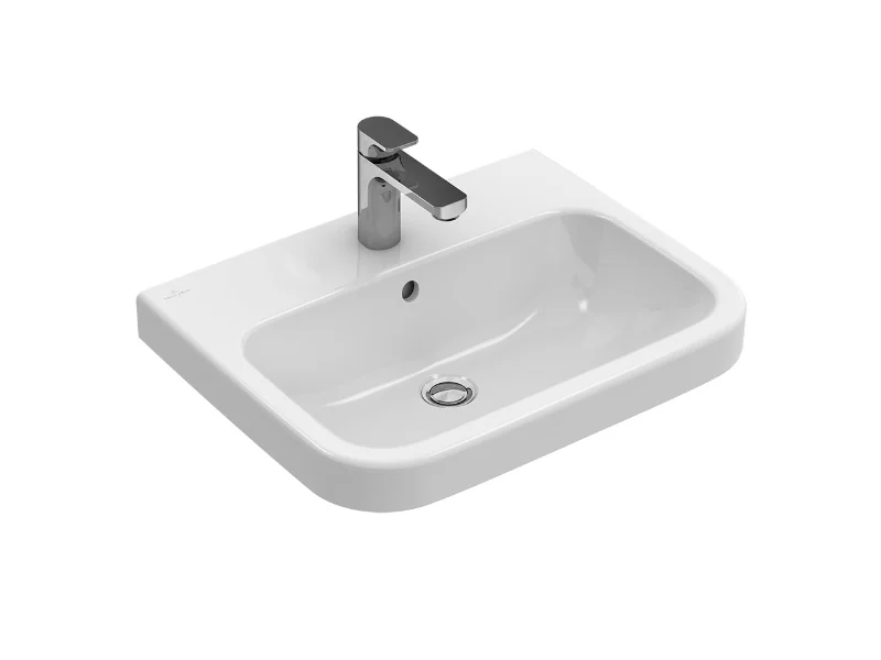 Раковина, Villeroy&Boch, Architectura, шг 600*470, отверстия для смесителя-1 сквозное, 2 промаркированных, цвет-альпийский белый