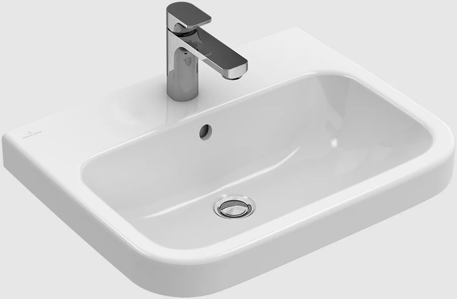 Раковина, Villeroy&Boch, Architectura, шгв 650*470*125, отверстия для смесителя-1 сквозное, 2 промаркированных, цвет-альпийский белый