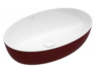 Раковина, Villeroy&Boch, Artis, шгв 610*410*130, отверстия для смесителя-отсутствуют, цвет снаружи/внутри-Bordeaux/белый
