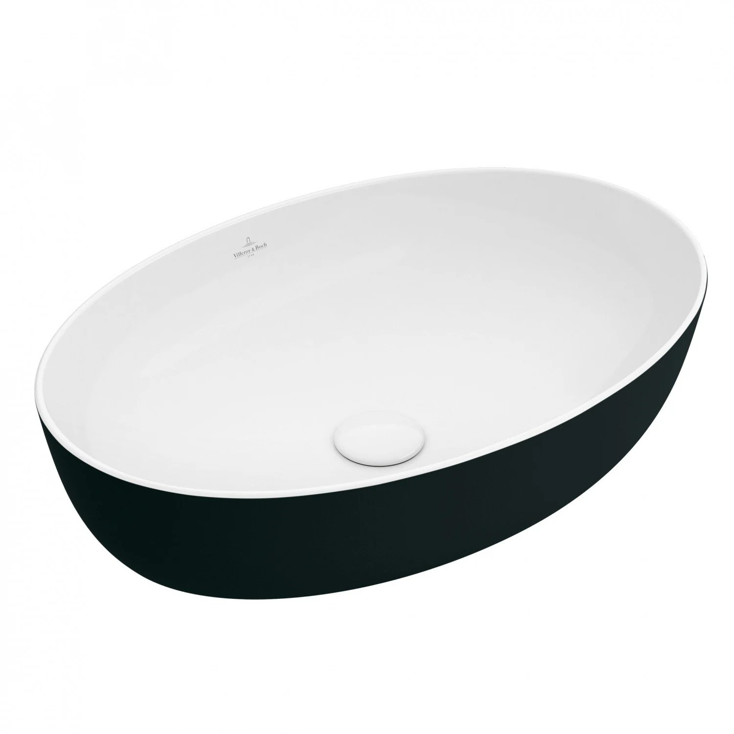 Раковина, Villeroy&Boch, Artis, шгв 610*410*130, отверстия для смесителя-отсутствуют, цвет снаружи/внутри-Coal Black/белый