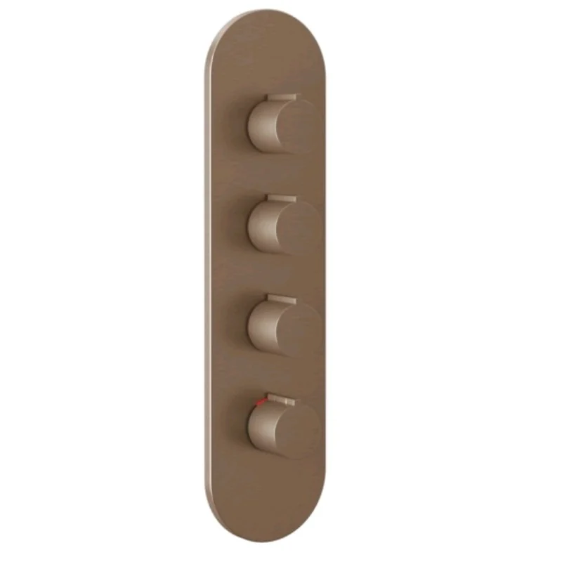 Смеситель для душа, Gessi, на 3 потребителя, цвет-Copper Brushed PVD