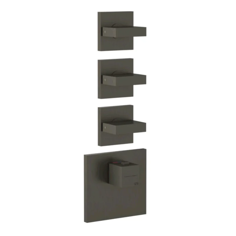 Смеситель для душа, Gessi, на 4 потребителя, цвет-Black Metal Brushed PVD