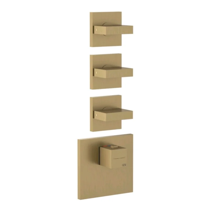 Смеситель для душа, Gessi, на 4 потребителя, цвет-Warm Bronze Brushed PVD