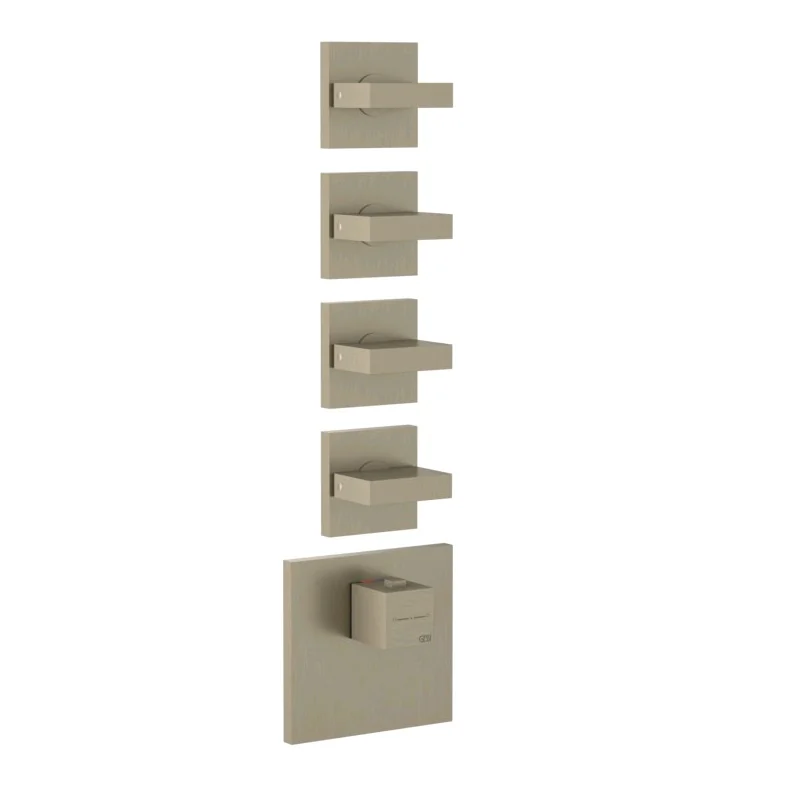 Смеситель для душа, Gessi, на 4 потребителя, цвет-Finox Brushed Nickel