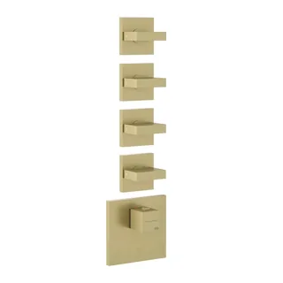 Смеситель для душа, Gessi, на 4 потребителя, цвет-Brushed Brass PVD