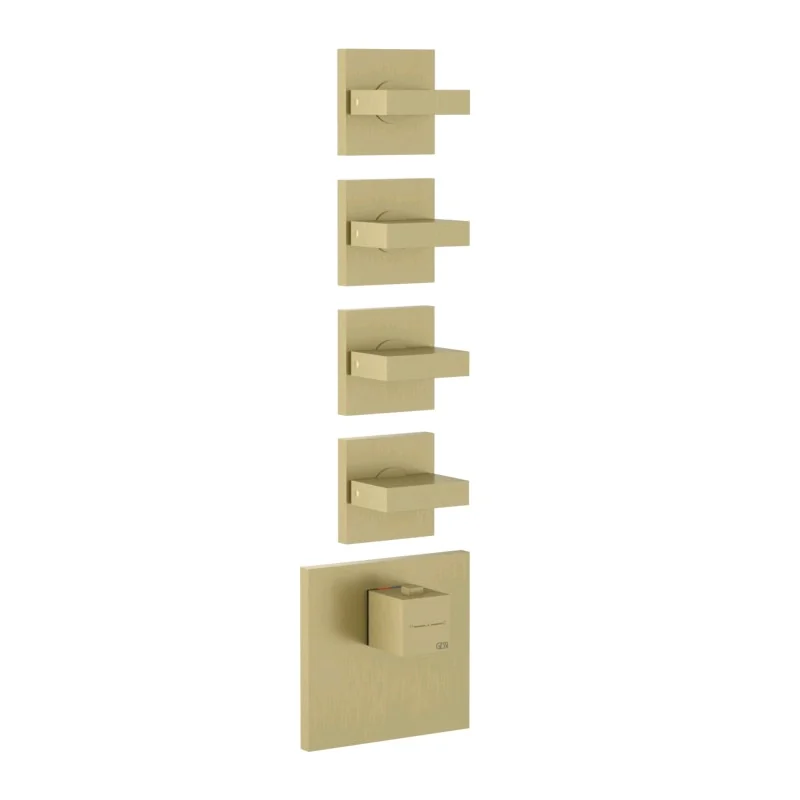 Смеситель для душа, Gessi, на 4 потребителя, цвет-Brushed Brass PVD